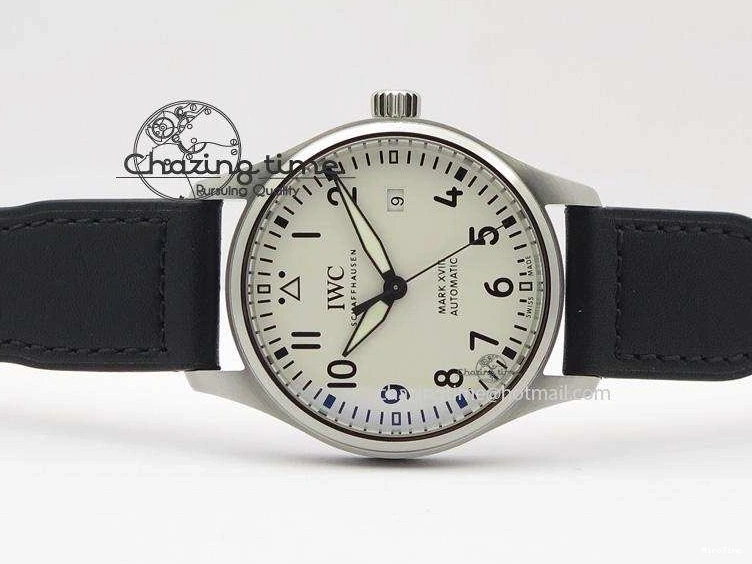 MIROTIME 0517 Mark XVIII IW327002 SS Mk Maker Best Edition White Dial On Black Leather Strap A SunProtective 7298